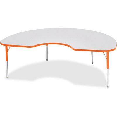 Jonti-Craft Berries Elementary Height Color Edge Kidney Table - Laminated Kidney-shaped, Orange Top - Four Leg Base - 4 Legs - Height Adjustable - 15" to 24" Adjustment - 72" Table Top Length x 48" Table Top Width x 1.13" Table Top Thickness - 24" He