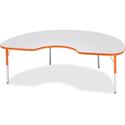 Jonti-Craft Berries Elementary Height Color Edge Kidney Table - Laminated Kidney-shaped, Orange Top - Four Leg Base - 4 Legs - Height Adjustable - 15" to 24" Adjustment - 72" Table Top Length x 48" Table Top Width x 1.13" Table Top Thickness - 24" He