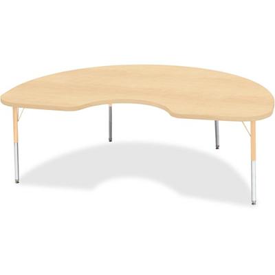Jonti-Craft Berries Elementary Height Maple Top/Edge Kidney Table - Laminated Kidney-shaped, Maple Top - Four Leg Base - 4 Legs - Height Adjustable - 15" to 24" Adjustment - 72" Table Top Length x 48" Table Top Width x 1.13" Table Top Thickness - 24"