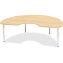 Jonti-Craft Berries Elementary Height Maple Top/Edge Kidney Table - Laminated Kidney-shaped, Maple Top - Four Leg Base - 4 Legs - Height Adjustable - 15" to 24" Adjustment - 72" Table Top Length x 48" Table Top Width x 1.13" Table Top Thickness - 24"