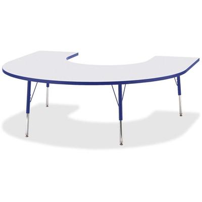 Jonti-Craft Berries Prism Horseshoe Student Table - Gray Horseshoe-shaped, Laminated Top - Four Leg Base - 4 Legs - Height Adjustable - 24" to 31" Adjustment - 66" Table Top Length x 60" Table Top Width x 1.13" Table Top Thickness - 31" Height - Educ