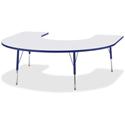 Jonti-Craft Berries Prism Horseshoe Student Table - Gray Horseshoe-shaped, Laminated Top - Four Leg Base - 4 Legs - Height Adjustable - 24" to 31" Adjustment - 66" Table Top Length x 60" Table Top Width x 1.13" Table Top Thickness - 31" Height - Educ