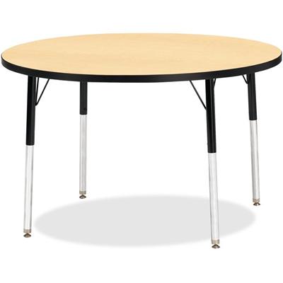 Jonti-Craft Berries Adult Height Color Top Round Table - Laminated Round, Maple Top - Four Leg Base - 4 Legs - Height Adjustable - 24" to 31" Adjustment x 1.13" Table Top Thickness x 42" Table Top Diameter - 31" Height - Art, Craft - Assembly Require