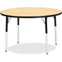 Jonti-Craft Berries Adult Height Color Top Round Table - Laminated Round, Maple Top - Four Leg Base - 4 Legs - Height Adjustable - 24" to 31" Adjustment x 1.13" Table Top Thickness x 42" Table Top Diameter - 31" Height - Art, Craft - Assembly Require