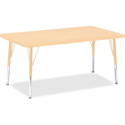 Jonti-Craft Berries Elementary Maple Top/Edge Rectangle Table - Laminated Rectangle, Maple Top - Four Leg Base - 4 Legs - Height Adjustable - 15" to 24" Adjustment - 48" Table Top Length x 30" Table Top Width x 1.13" Table Top Thickness - 24" Height 