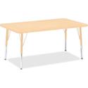 Jonti-Craft Berries Elementary Maple Top/Edge Rectangle Table - Laminated Rectangle, Maple Top - Four Leg Base - 4 Legs - Height Adjustable - 15" to 24" Adjustment - 48" Table Top Length x 30" Table Top Width x 1.13" Table Top Thickness - 24" Height 