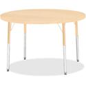 Jonti-Craft Berries Adult Height Maple Top/Edge Round Table - Laminated Round, Maple Top - Four Leg Base - 4 Legs - Height Adjustable - 24" to 31" Adjustment x 1.13" Table Top Thickness x 42" Table Top Diameter - 31" Height - Art, Craft - Assembly Re