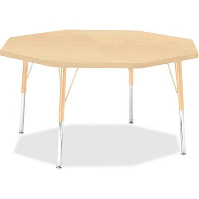 Jonti-Craft Berries Elementary Height Maple Top/Edge Octagon Table - Laminated Octagonal, Maple Top - Four Leg Base - 4 Legs - Height Adjustable - 15" to 24" Adjustment x 1.13" Table Top Thickness x 48" Table Top Diameter - 24" Height - Art, Craft - 