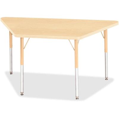 Jonti-Craft Berries Adult-Size Maple Prism Trapezoid Table - Laminated Trapezoid, Maple Top - Four Leg Base - 4 Legs - Height Adjustable - 24" to 31" Adjustment - 48" Table Top Length x 24" Table Top Width x 1.13" Table Top Thickness - 31" Height - E