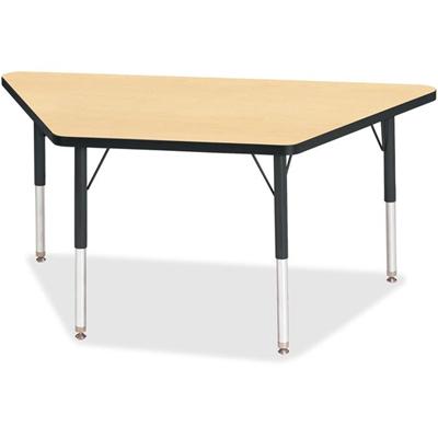 Jonti-Craft Berries Elementary Height Classic Trapezoid Table - Laminated Trapezoid, Maple Top - Four Leg Base - 4 Legs - Height Adjustable - 15" to 24" Adjustment - 48" Table Top Length x 24" Table Top Width x 1.13" Table Top Thickness - 24" Height 