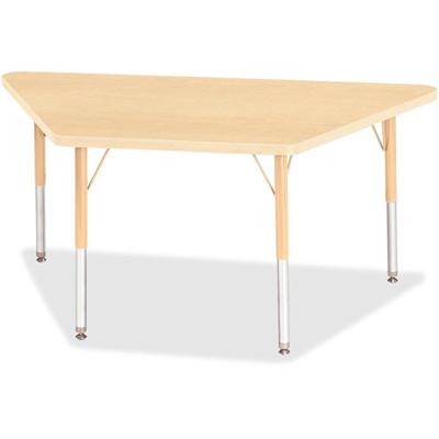 Jonti-Craft Berries Maple Top Elementary Height Trapezoid Table - Laminated Trapezoid, Maple Top - Four Leg Base - 4 Legs - Height Adjustable - 15" to 24" Adjustment - 48" Table Top Length x 24" Table Top Width x 1.13" Table Top Thickness - 24" Heigh