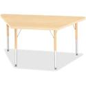 Jonti-Craft Berries Maple Top Elementary Height Trapezoid Table - Laminated Trapezoid, Maple Top - Four Leg Base - 4 Legs - Height Adjustable - 15" to 24" Adjustment - 48" Table Top Length x 24" Table Top Width x 1.13" Table Top Thickness - 24" Heigh