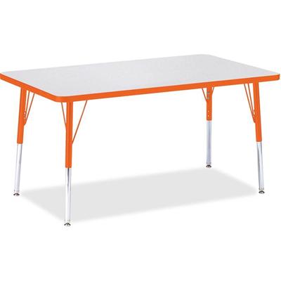 Jonti-Craft Berries Adult Height Color Edge Rectangle Table - Laminated Rectangle, Orange Top - Four Leg Base - 4 Legs - Height Adjustable - 24" to 31" Adjustment - 48" Table Top Length x 30" Table Top Width x 1.13" Table Top Thickness - 31" Height -