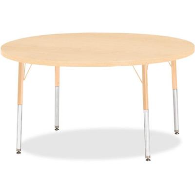 Jonti-Craft Berries Adult Height Maple Top/Edge Round Table - Laminated Round, Maple Top - Four Leg Base - 4 Legs - Height Adjustable - 24" to 31" Adjustment x 1.13" Table Top Thickness x 48" Table Top Diameter - 31" Height - Art, Craft - Assembly Re