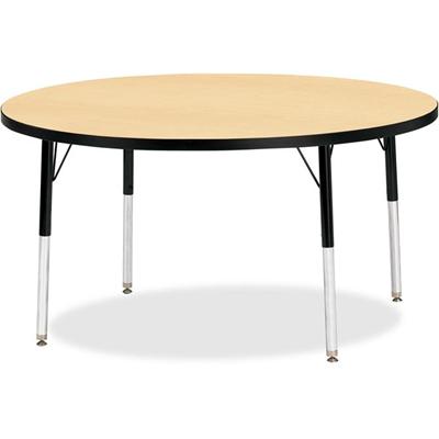 Jonti-Craft Berries Adult Height Color Top Round Table - Laminated Round, Maple Top - Four Leg Base - 4 Legs - Height Adjustable - 24" to 31" Adjustment x 1.13" Table Top Thickness x 48" Table Top Diameter - 31" Height - Art, Craft - Assembly Require