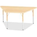 Jonti-Craft Berries Adult-Size Maple Prism Trapezoid Table - Laminated Trapezoid, Maple Top - Four Leg Base - 4 Legs - Height Adjustable - 24" to 31" Adjustment - 60" Table Top Length x 30" Table Top Width x 1.13" Table Top Thickness - 31" Height - E