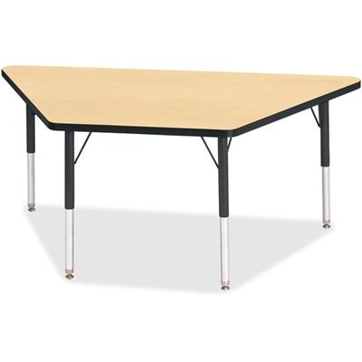 Jonti-Craft Berries Elementary Height Classic Trapezoid Table - Laminated Trapezoid, Maple Top - Four Leg Base - 4 Legs - Height Adjustable - 15" to 24" Adjustment - 60" Table Top Length x 30" Table Top Width x 1.13" Table Top Thickness - 24" Height 