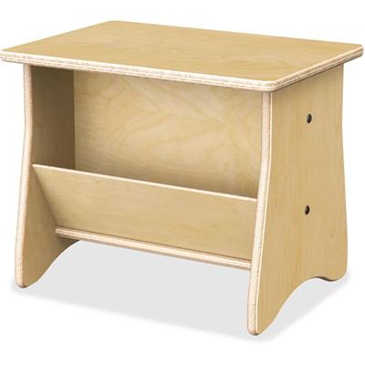 Jonti-Craft Komfy End Table - 13.5" Height x 17" Width x 12" Depth - Rounded Edge - Material: Acrylic - Finish: Wood Grain, Baltic - Durable, Non-yellowing - For Classroom - 1 Each