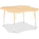 Jonti-Craft Berries Adult Maple Laminate Four-leaf Table - Laminated, Maple Top - Four Leg Base - 4 Legs - Height Adjustable - 24" to 31" Adjustment x 1.13" Table Top Thickness x 48" Table Top Diameter - 31" Height - Educational Environment - Assembl
