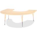 Jonti-Craft Berries Adult Maple Laminate Horseshoe Table - Laminated Horseshoe-shaped, Maple Top - Four Leg Base - 4 Legs - Height Adjustable - 24" to 31" Adjustment - 66" Table Top Length x 60" Table Top Width x 1.13" Table Top Thickness - 31" Heigh