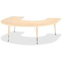 Jonti-Craft Berries Elementary Maple Laminate Horseshoe Table - Laminated Horseshoe-shaped, Maple Top - Four Leg Base - 4 Legs - Height Adjustable - 15" to 24" Adjustment - 66" Table Top Length x 60" Table Top Width x 1.13" Table Top Thickness - 24" 