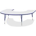 Jonti-Craft Berries Elementary Height Prism Edge Horseshoe Table - Blue Horseshoe-shaped, Laminated Top - Four Leg Base - 4 Legs - Height Adjustable - 15" to 24" Adjustment - 66" Table Top Length x 60" Table Top Width x 1.13" Table Top Thickness - 24