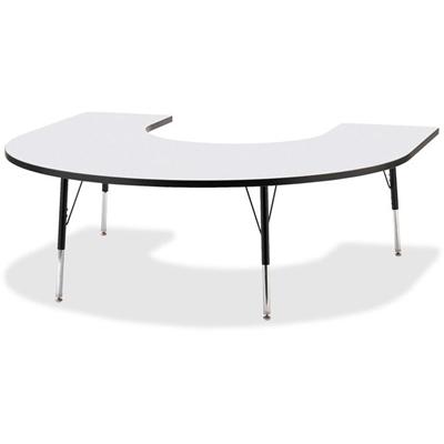 Jonti-Craft Berries Prism Horseshoe Student Table - Black Horseshoe-shaped, Laminated Top - Four Leg Base - 4 Legs - Height Adjustable - 24" to 31" Adjustment - 66" Table Top Length x 60" Table Top Width x 1.13" Table Top Thickness - 31" Height - Edu