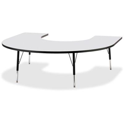 Jonti-Craft Berries Elementary Height Prism Edge Horseshoe Table - Black Horseshoe-shaped, Laminated Top - Four Leg Base - 4 Legs - Height Adjustable - 15" to 24" Adjustment - 66" Table Top Length x 60" Table Top Width x 1.13" Table Top Thickness - 2