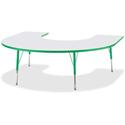 Jonti-Craft Berries Prism Horseshoe Student Table - Green Horseshoe-shaped, Laminated Top - Four Leg Base - 4 Legs - Height Adjustable - 24" to 31" Adjustment - 66" Table Top Length x 60" Table Top Width x 1.13" Table Top Thickness - 31" Height - Edu