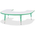 Jonti-Craft Berries Elementary Height Prism Edge Horseshoe Table - Green Horseshoe-shaped, Laminated Top - Four Leg Base - 4 Legs - Height Adjustable - 15" to 24" Adjustment - 66" Table Top Length x 60" Table Top Width x 1.13" Table Top Thickness - 2