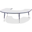 Jonti-Craft Berries Elementary Height Prism Edge Horseshoe Table - Laminated Horseshoe-shaped, Navy Top - Four Leg Base - 4 Legs - Height Adjustable - 15" to 24" Adjustment - 66" Table Top Length x 60" Table Top Width x 1.13" Table Top Thickness - 24
