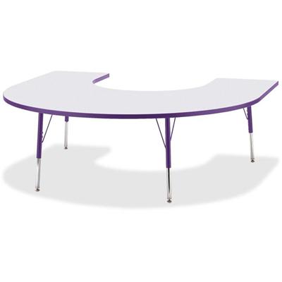 Jonti-Craft Berries Prism Horseshoe Student Table - Laminated Horseshoe-shaped, Purple Top - Four Leg Base - 4 Legs - Height Adjustable - 24" to 31" Adjustment - 66" Table Top Length x 60" Table Top Width x 1.13" Table Top Thickness - 31" Height - Ed