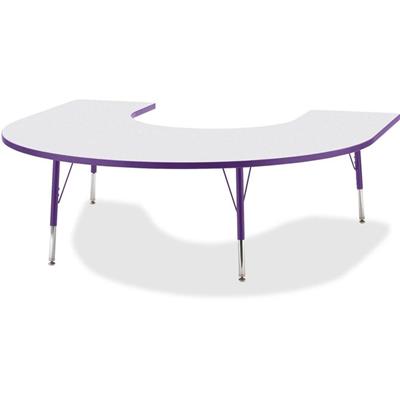 Jonti-Craft Berries Elementary Height Prism Edge Horseshoe Table - Laminated Horseshoe-shaped, Purple Top - Four Leg Base - 4 Legs - Height Adjustable - 15" to 24" Adjustment - 66" Table Top Length x 60" Table Top Width x 1.13" Table Top Thickness - 