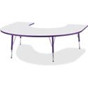Jonti-Craft Berries Elementary Height Prism Edge Horseshoe Table - Laminated Horseshoe-shaped, Purple Top - Four Leg Base - 4 Legs - Height Adjustable - 15" to 24" Adjustment - 66" Table Top Length x 60" Table Top Width x 1.13" Table Top Thickness - 