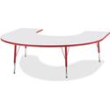 Jonti-Craft Berries Elementary Height Prism Edge Horseshoe Table - Laminated Horseshoe-shaped, Red Top - Four Leg Base - 4 Legs - Height Adjustable - 15" to 24" Adjustment - 66" Table Top Length x 60" Table Top Width x 1.13" Table Top Thickness - 24"