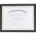 nudell Plastic Framed Award Certificate - 8.50" x 11" Frame Size - Rectangle - Hanger - Plastic - Gold, Black - 1 Each