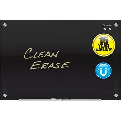 Quartet Infinity&trade; Glass Magnetic Dry-Erase Board - 72" (6 ft) Width x 48" (4 ft) Height - Black Tempered Glass Surface - Black Frame - Horizontal/Vertical - Magnetic - 1 / Each