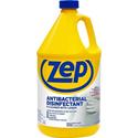 Zep Antibacterial Disinfectant and Cleaner - For Bathroom, Hospital - 128 fl oz (4 quart) - Lemon Scent - Recommended For: Germs Remover, Grease Remover, Soil Remover - Anti-bacterial, Deodorize - Blue - 1 Each