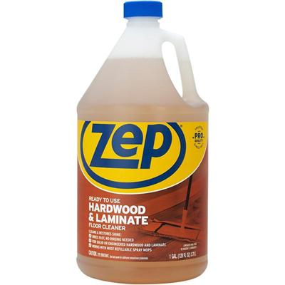 Zep Hardwood & Laminate Floor Cleaner - For Multipurpose - 128 fl oz (4 quart) - Fresh Scent - Recommended For: Spot Remover, Stain Remover, Scuff Mark Remover - Residue-free - Brown Bottle - 1 Each