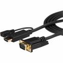 StarTech.com HDMI/VGA Video Cable - 3 ft HDMI/VGA Video Cable Adapter for Video Device, Monitor, Projector, Computer, Chromebook, Notebook, Desktop PC, MAC, Workstation, TV - First End: 1 x 19-pin HDMI Digital Audio/Video - Male, 1 x 5-pin Micro USB 