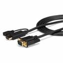 StarTech.com HDMI/VGA Video Cable - 6 ft HDMI/VGA Video Cable Adapter for Video Device, Monitor, Projector, Computer, Chromebook, Notebook, Desktop PC, Workstation, MAC, TV - First End: 1 x 19-pin HDMI Digital Audio/Video - Male, 1 x 5-pin Micro USB 