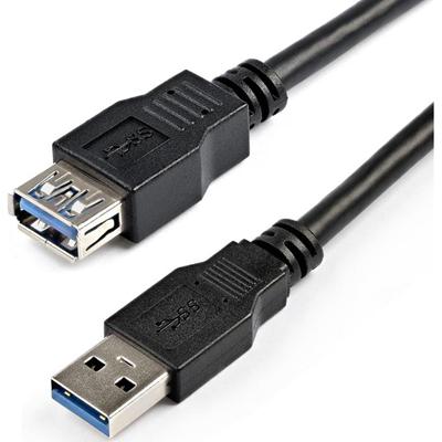 StarTech.com 2m Black SuperSpeed USB 3.0 Extension Cable A to A - M/F - 6.56 ft USB Data Transfer Cable - First End: 1 x 9-pin USB 3.0 Type A - Male - Second End: 1 x 9-pin USB 3.0 Type A - Female - 5 Gbit/s - Shielding - Nickel Plated Connector - 24