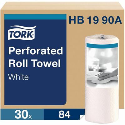 TORK Perforated Towel Rolls - 2 Ply - 11" Width x 63 ft Length - 84 Sheets/Roll - 4.40" Roll Diameter - Fiber - 30 / Carton