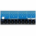 Victor Stainless Steel Dual Colour Easy Read Ruler - 12" Length - 1/4, 1/8, 1/16 Graduations - Metric, Imperial Measuring System - Stainless Steel - Blue, Black - 1 Each