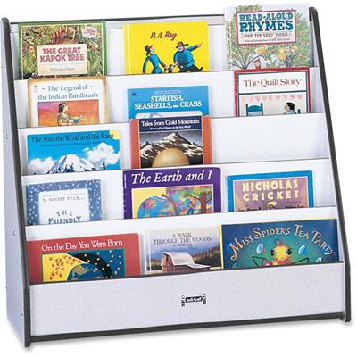 Jonti-Craft Rainbow Accents Laminate 5-shelf Pick-a-Book Stand - 5 Compartment(s) - Compartment Size : 1" - 27.50" Height x 30" Width x 13.50" Depth - Rounded Corner, Laminated, Durable - Black - 1 Each