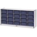 Jonti-Craft Rainbow Accents Cubbie Mobile Storage - 20 Compartment(s) - 29.50" Height x 24.50" Width x 15" Depth - Floor - Durable, Laminated, Built-in Wheels - Navy Blue - Hard Rubber - 1 Each