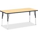 Jonti-Craft Berries Adult Height Color Top Rectangle Table - Laminated Rectangle, Maple Top - Four Leg Base - 4 Legs - Height Adjustable - 24" to 31" Adjustment - 72" Table Top Length x 30" Table Top Width x 1.13" Table Top Thickness - 31" Height - A