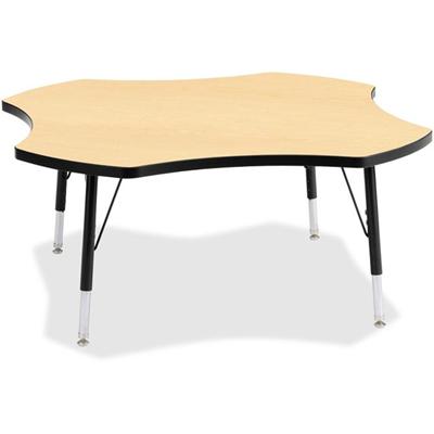 Jonti-Craft Berries Color Top Four Leaf Activity Table - Laminated, Maple Top - Four Leg Base - 4 Legs - Height Adjustable - 24" to 31" Adjustment x 1.13" Table Top Thickness x 48" Table Top Diameter - 31" Height - Art, Craft - Assembly Required - Po