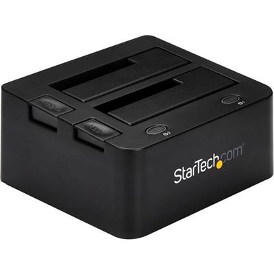 StarTech.com Drive Dock SATA/600 - USB 3.0 Type B Host Interface - UASP Support External - Black - Hot Swappable Bays - 2 x HDD Supported - 2 x SSD Supported - 2 x Total Bay - 2 x 2.5"/3.5" Bay - Plastic
