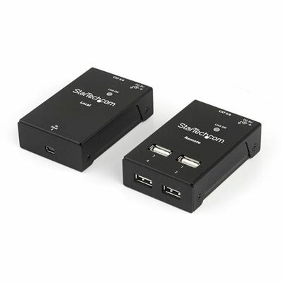 StarTech.com 4 Port USB 2.0-Over-Cat5-or-Cat6 Extender - up to 130ft (40m) - 4 x USB - 131 ft Extended Range - Steel - Black